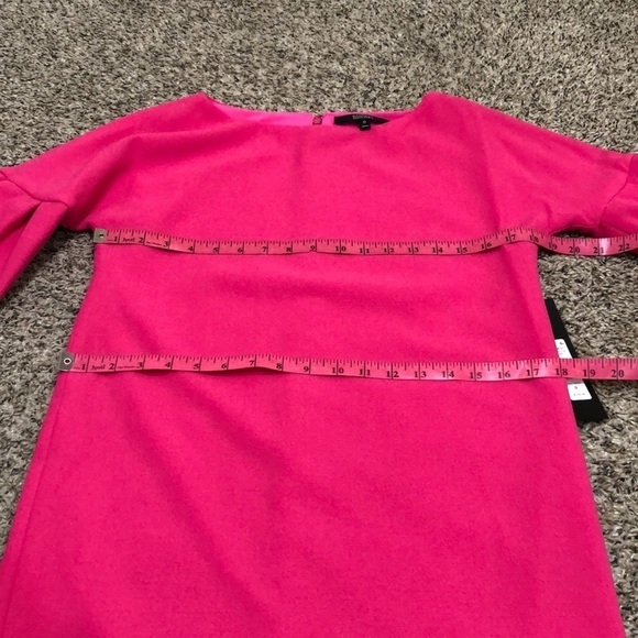 NWT Badgley Mischka Dress Size 0 Magenta Pink Bell Sleeve Mini - Picture 9 of 13